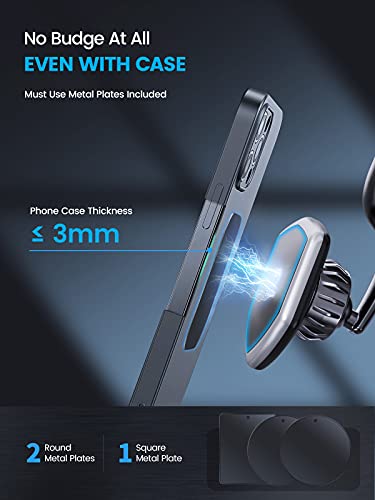 【Military-Grade Magnetic Vent Hook】 Phone Holder For Car【Ultra Sturdy】 Hands-Free Car Phone Holder Mount【Sharp Turns & Bumpy Roads Friendly】 Compatible With Iphone, Samsung,All Smartphones (Long Arm) #TOP6