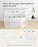 SONGMICS Freigehege mit Bodenplatten, Laufstall, Meerschweinchen Gehege, aus Kunststoff, Gehege für Hamster, Kaninchen, Igel, 140 x 70 x 45 cm, weiß LPC02W