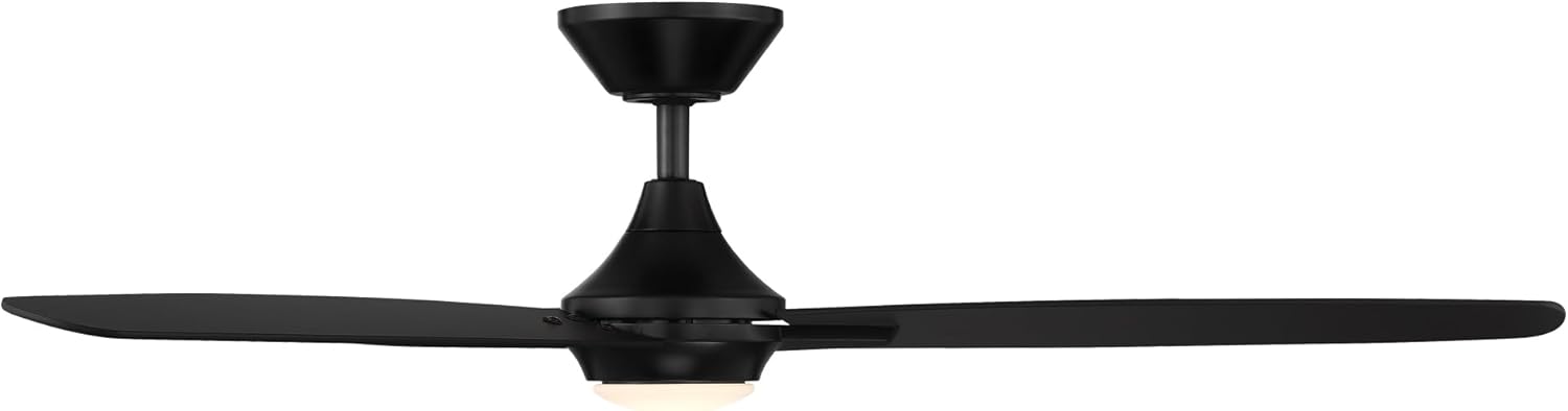 WAC Lighting F-060L-MB Blitzen 54" Ceiling Fan with LED Lights & Remote, Matte Black