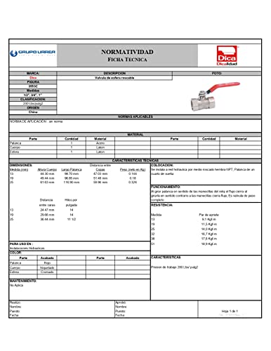 Mejores comprativas On-line Llave de paso de agua que Puedes comprar On-line. 28 Imagen adicional