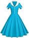 GownTown Womens 1950s Cape Collar Vintage Swing Stretchy Dresses, Seagreen, X-Large