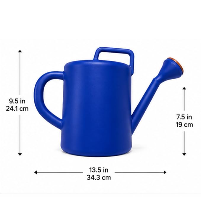 Image of Garden Watering Can, Blue Plastic Watering Can - 5 Litre, Plant Watering Sprinkler Can for Home Gardeners