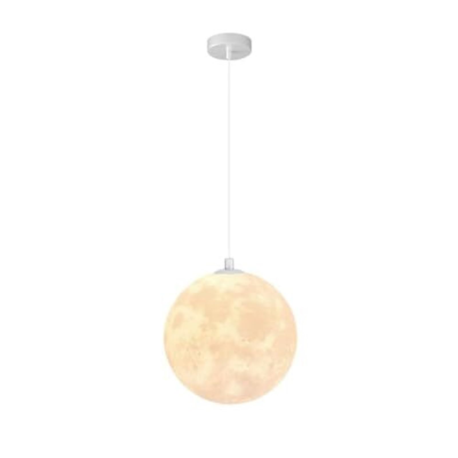 KBUUKYYXouy Nordic Moon Creative Resin Globe Pendant Lamp Chandelier Hanging Lighting Ceiling Fixture E27 for Kitchen Island Living Room Bedroom Dining Hallway(20cm)