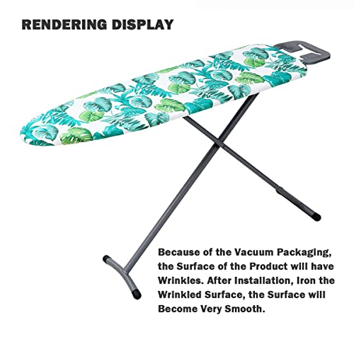 Ironing Board Cover And Pad Standard Size 15" X 54",Elastic Edges And 4 Adjustable Fasteners Make 3 Layer Padded Ironing Board Cover Surface Smoother,1 Large Protective Scorch Mesh Cloth #TOP4