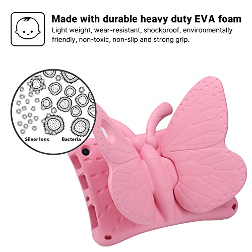 Jgy Fire 7 Kids Tablet 2022 Case For Kids Butterfly Case For Kids Girl Eva Full Cover Sturdy Fire 7 Tablet Kid Case With Stand Kids-Proof Shockproof Rugged Kids Case (Pink) #TOP5