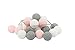 Produktbild 20 Baumwolle Kugel LED Batteriebetrieben Lichterkette Stoff Ball Zuhause Schlafzimmer Dekor Wohnkultur Festlich Hochzeiten Geburtstag Dekoration (Grau Rosa)