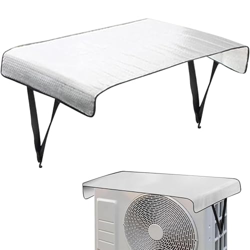 AC Shade for Outside Unit Air Conditioning Protective Sleeve Patio Awning Canopy UV Rain Snow Protection Sheet AC Unit Covers Outdoor Heat Protection (Silver*1)
