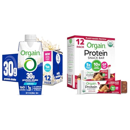 Bundle de batidos proteicos Orgain sabor vainilla y barras veganas miniatura 1