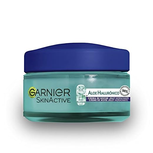 Garnier Crema de Noche Aloe Hialurónico, con Ácido Hialurónico, Aloe Vera y Aceite de Argán, Hidrata Intensamente 48 h, Nutre, Rellena