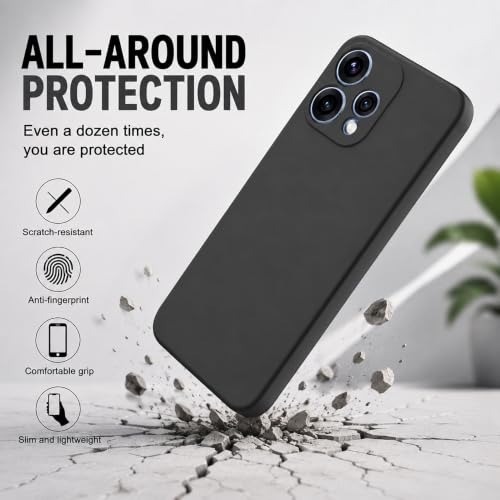 Image of Back Cover Compatible with Oppo Reno15 5G | Full Camera Protection | Premium Liquid Silicon Case | Flexible Bumper Case for Oppo Reno15 5G (Black)