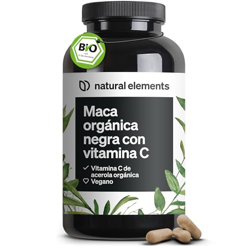 Maca negra ecológica 3000mg (equivalente a 12.000 mg de raíz de maca)   180 Cápsulas con Vitamina C   Fórmula ideal para la energía y la resistencia física   Certificado ecológico y vegano