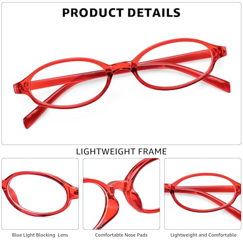 Image of FEISEDY Y2K Retro Oval Blue Light Glasses for Women Fashion Small Face Eyewear Frame 90s Nerd Fake Cosplay Eyeglasses B0258