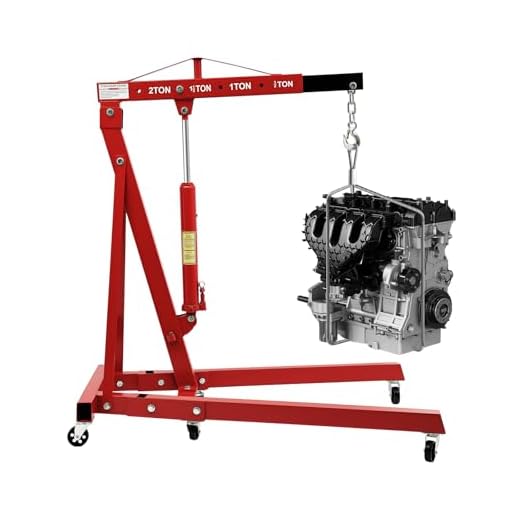 2 Ton Folding Hydraulic Engine Hoist, Heavy-Duty Portable Hydraulic Crane