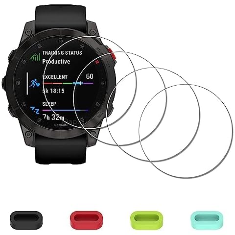 iDaPro Screen Protector for Garmin epix Gen 2 Smartwatch + Silicone Anti-dust Plugs Tempered Glass Anti-Scratch Bubble-Free Easy Installation Cover