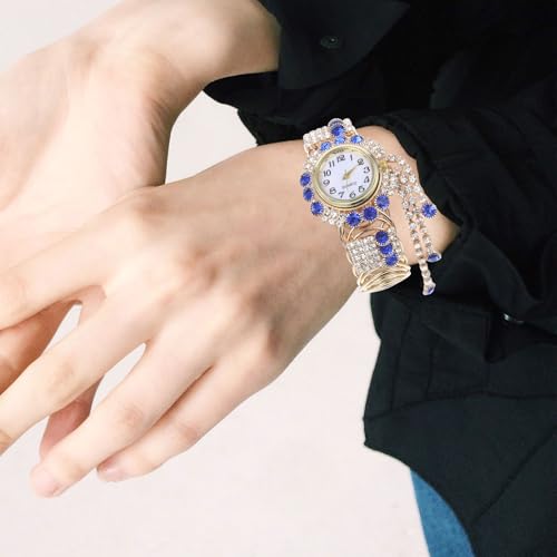 Hemobllo Bangle Watches for Women - Ladies Watch Women Quartz Watch Luxury Bracelet Watches for Women Shining Ladies Dress Watch Bling Rhinestone