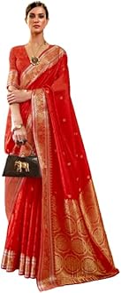 Womens Kanjivaram Silk Saree with Zari Woven Saree With Blouse Piece