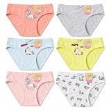 Mädchen-Höschen mit Einhorndruck, 6er-Pack, Kinderunterwäsche, 95 % Baumwolle, Rosa, Himmelblau, Grau, Weiß, 11-12 Jahre