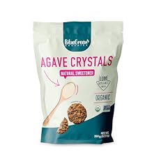 BLUE GREEN ORGANICS Organic Agave Sugar Crystals Natural Low Glycemic Sweetener Vegan, Gluten Free Plant Based Sugar Alternative 0.77 lb
