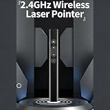 Tosuny Bezprzewodowy Pilot do Prezentacji 2,4 GHz, Pilot do Przewracania Stron z Odbiornikiem USB Plug and Play Czerwony Wskaźnik Laserowy o Zasięgu 30 M, Konferencji Biznesowych z