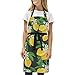 Lindo Limón Naranja Fruta Delantal de Cocina Cuello Ajustable Delantales con 2 Bolsillos Cocinero Camarero Chefs Delantal para Mujeres Hombres