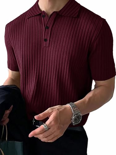 Image of Noble Monk Relax Fit |Textured| Lycra | Polo Neck T-Shirt