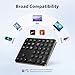 iClever Bluetooth Number Pad, Portable Wireless Number Pad, Aluminum Rechargeable 35-Keys Numeric Keypad for Multi-Devices, Compatible for Laptop, Mac, iMac, Tablet, PC and Desktop