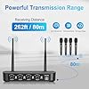 Aveek Wireless Microphone System with 4-Pack Dynamic Handheld Mics, 262ft Long Range, 40-Hour Battery, Low Latency Studio Sound for Karaoke, Singing, Speech, Church, Stage, Wedding, DJ & Events #2