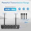 Aveek Wireless Microphone System with 4-Pack Dynamic Handheld Mics, 262ft Long Range, 40-Hour Battery, Low Latency Studio Sound for Karaoke, Singing, Speech, Church, Stage, Wedding, DJ & Events