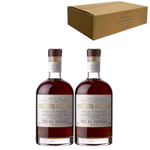 Brandy Tres Mil Botellas Ximénez - Spínola - sabor elegante y sofisticado para momentos especiales Pack 2-70cl