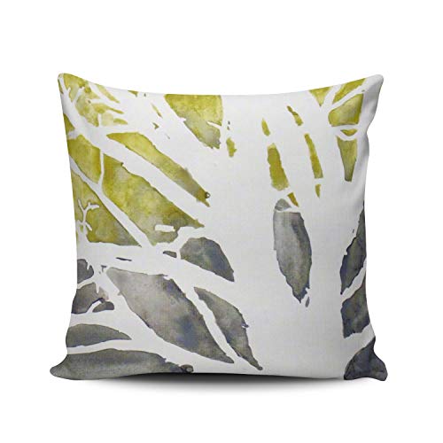 Xiuba Throw Pillow Covers Case Yellow White Olive Green Grey Tree Abstract Decorative Pillowcase Cushion Cover 18 X 18 Inch Square Size One Side Design Printed #TOP10