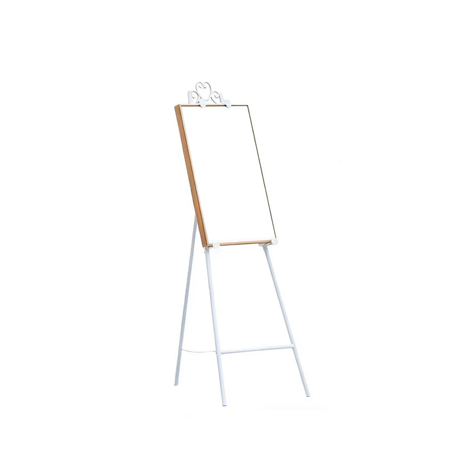 YNBSHGAA Floor Metal Easel with Heart-Shaped Top, Folding Stand for Paintings, Art Show Displays,White-48X135cm