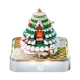 Calendario de pieza de tiempo con luces Árbol de Navidad Calendario 3D para casa (plata)