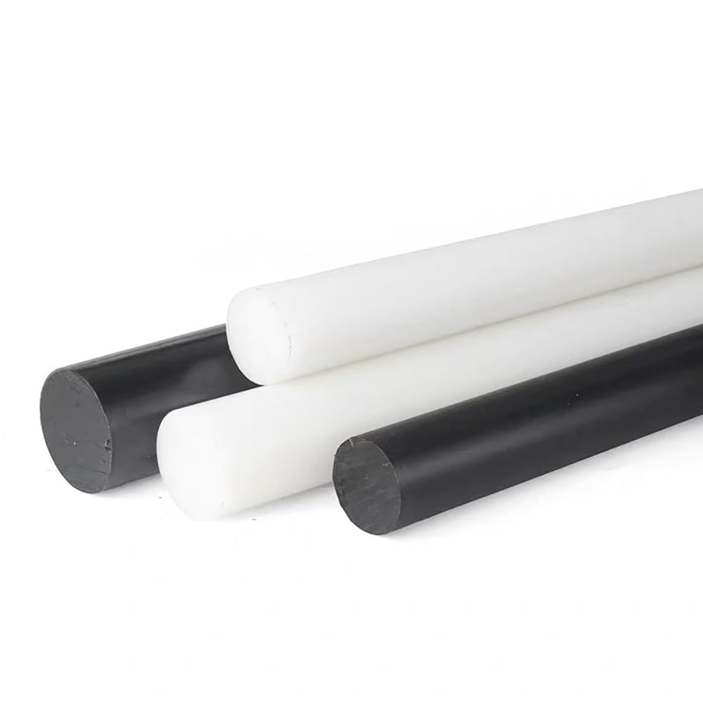 2 Stück POM-Nylonstab, Runder Hartplastikstab Mit 3–50 Mm Durchmesser, Hochsteife Technische Stange For Heimwerkerteile, Weiß/schwarz, Länge 500 Mm(White,7x500mm)