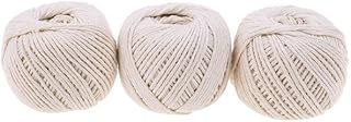 3Pcs Cotton String Twine, Kitchen Cooking String for Meat, Handicrafts Decorative Soft Cotton Cord Twine String for Making Sausage Wall Hanging DIY Crafts & Gift Decorations - Cotton Wrapping String