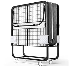 Deal Alert: EconoHome Folding Bed with Mattress - 75x38 Twin Size Frame - Portable Rollaway Guest Bed with 5-inch Memory Foam Mattress - Space-Saving Foldable Design for Easy Storage - 17% Off!