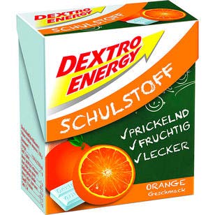 12 Boxen a 50g Dextro Energy Schulstoff Orange Traubenzucker