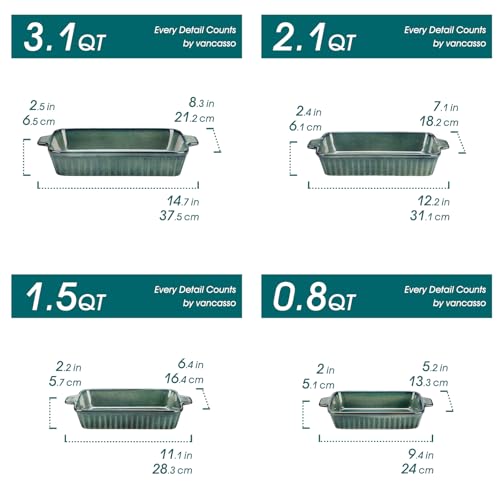 vancasso Ceramic Casserole Dishes Set for Oven Durable Reactive Glaze - Image 3
