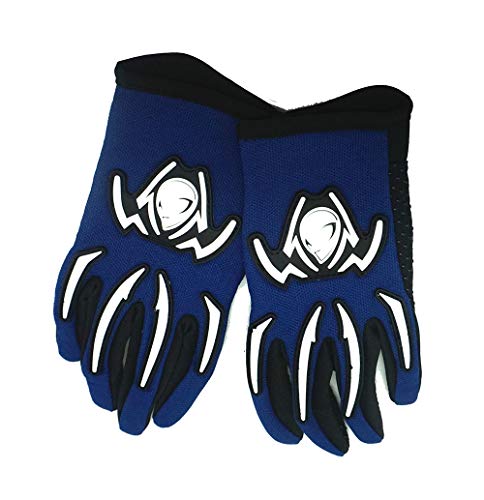 WOW Youth Kids Motocross BMX MX ATV Dirt Bike Helmet Dragon Blue + Goggles + MG Youth Blue Glove Bundle