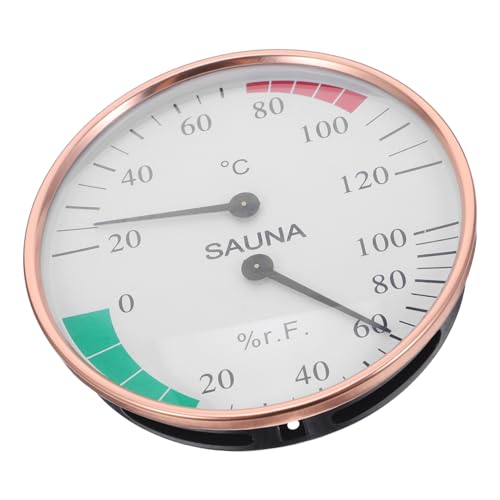 BAZEITFLOW Aluminum Sauna Thermometer Hygrometer Combo for Accurate Humidity and Temperature Monitoring in Steam Rooms Heat-resistant Sauna Accessory with Easy Installation
