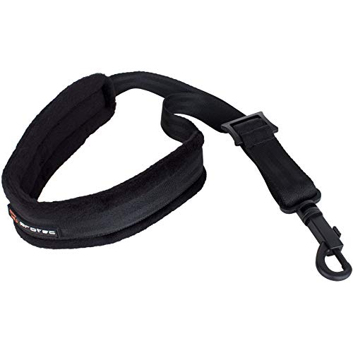 pro tec a310p 22-inch regular padded saxophone neck strap with swivel snap black