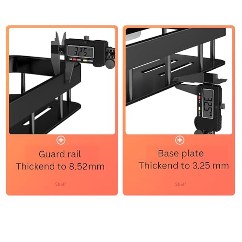 Image of zuku Bathroom Shelf for Wall Pack of 2 Shelf with Self Adhesive Stickers Washroom Organizer with Accessories Wall Mount Shelves Racks for Bathroom Storage (Black, Pack of 1)