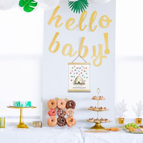 Image of Bumble Bee Gender Reveal Party, Bee Baby Shower Finger Print Tree, Guess The Gender Thumb Print Tree, Gender Vote, What Will Our Honey Bee