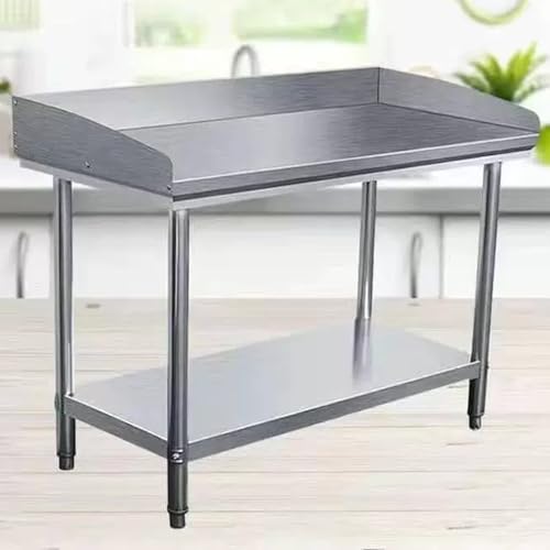 Generisch Edelstahl Arbeitstisch mit Spritzschutz 120x60