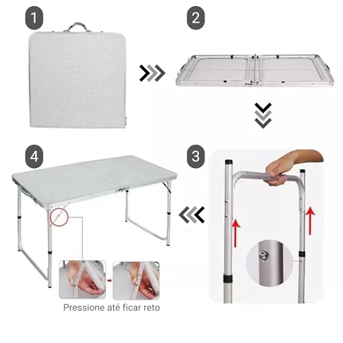 Mesa Dobrável Portátil Multifuncional - Fácil de Montar Desmontar Resistente Leve Maleta Impermeável