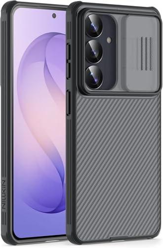 Image of Nilkin Classic Series Compatible Samsung S26 Case with Camera Cover, [Camera Lens Protector] [Scratch-Resistant] [360 Full Protection] Shockproof Slim Phone Case (Transparent Black, S-26)