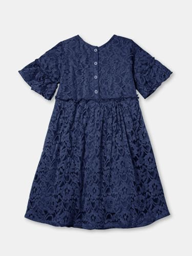 Image of ZION Girls Lace Dress with Bell Sleeves & Ruffles | Perfect for Every Occasions | 2-14 Years, Multiple Colors