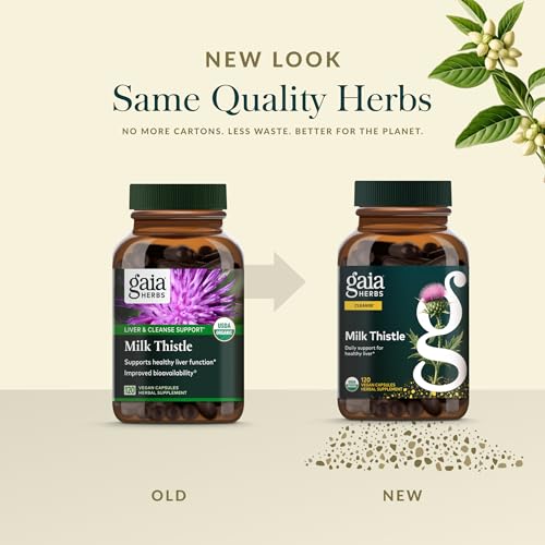 image for Gaia Herbs Milk Thistle - Liver Supplement & Cleanse Support for Helpi