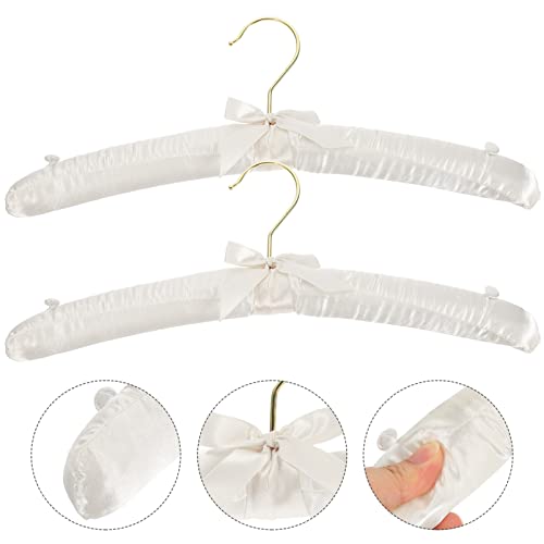 Healifty 6 peças capas brancas de seda para pendurar cabides antiderrapantes esponjadas sem vestidos