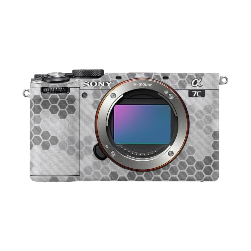 Image of Carbon Fiber Camera Skin Compatible with Sony A7C Mark II (2023) - Camo Hexadots - Premium 3M Vinyl Protective Wrap Decal Cover - Easy to Apply | Crafted in the USA by MightySkins