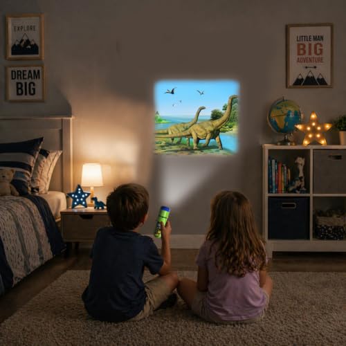 Georgie Porgy Projektor dla dzieci, projektor zabawkowy na ścianę, sufit, namiot, edukacyjny, naukowy, ustawianie (dinozaury)